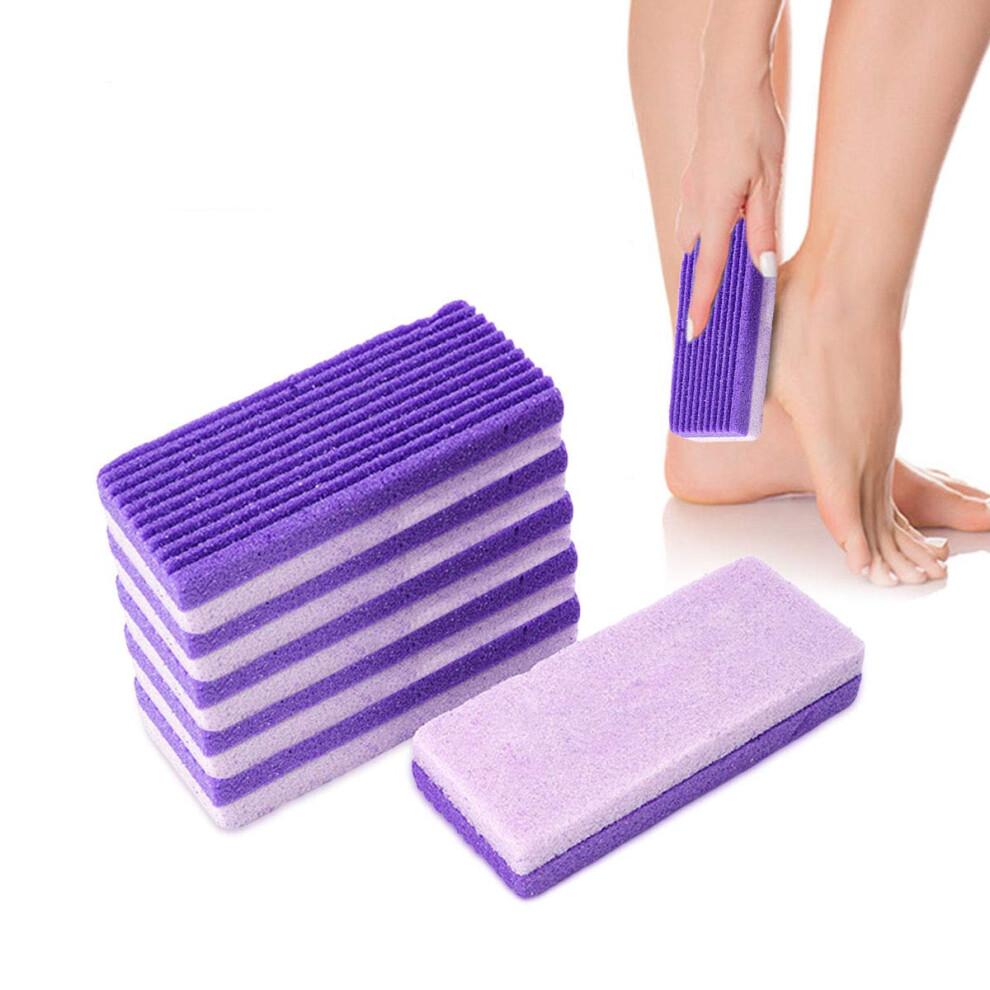 Purple Foot Pumice Stone Callus Remover, Dualsided Foot Scrubber For Hard Skin, 6Pack