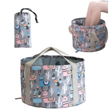 Collapsible Foot Bath Tub 26L Large Capacity Folding Basin for Travel Camping Washing Grey Alpaca