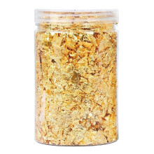 Gold Leaf Flakes for Epoxy Resin Crafts with Shiny Metallic Finish, 10g Mixed Shapes