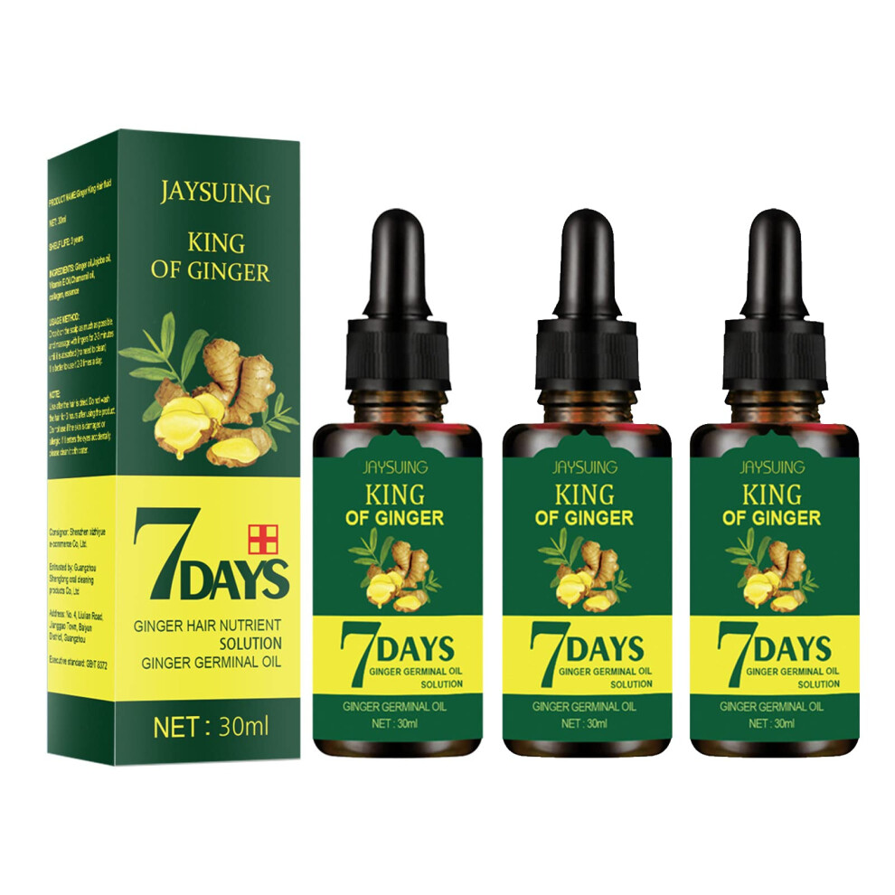 3PCS 30ml Ginger Hair Growth Oil Hair Regrowth Serum Hair Loss Treatment for Men and Women