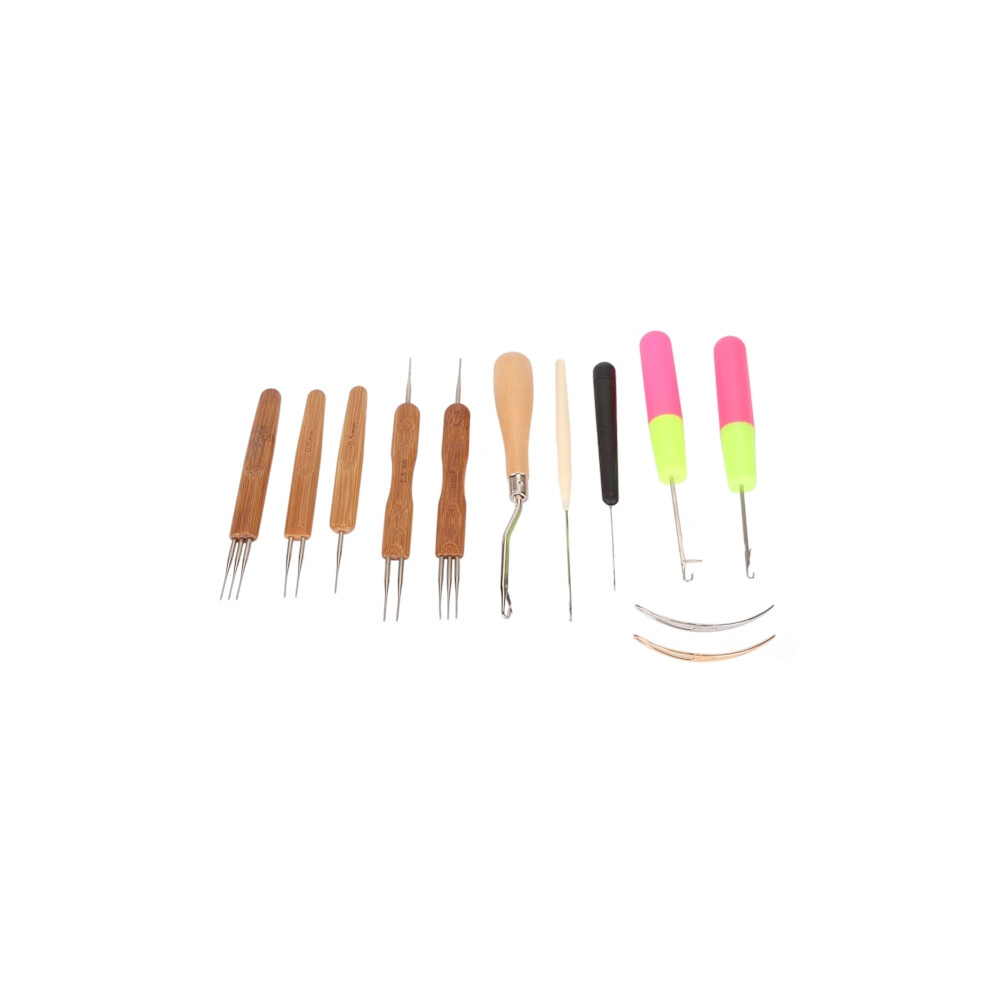 Unisex 12 Pcs Dreadlocks Tool Set Dreadlocks Crochet Hook Hair Locking Tool Kit For Wigs Hair Extensions