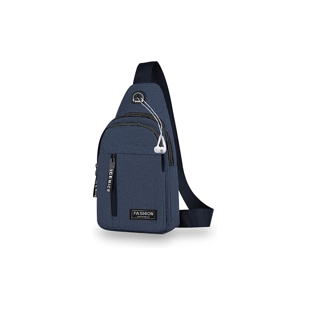 Small Backpack For Men, Lightweight Nylon Sling Backpack Bag Anti-Theft Casual Men Women Chest Bag For Hiking Cycling Outdoor Travel (Blue) Blue 9482828884214