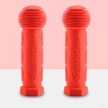 Kids Bike and Scooter Handlebar Grips Nonslip Waterproof Rubber, Ergonomic Comfort, Red
