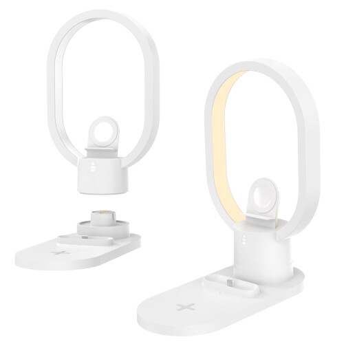 Jacenvly Ασύρματος Φορτιστής 15W LED Νυχτερινό Φως 4 σε 1, Φορητή Βάση Τηλεφώνου, 1