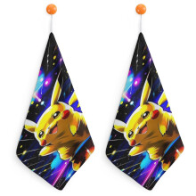 Pikachu håndklær til badet, bomullshåndklær, myke, absorberende for spa, treningsstudio, kjøkken, dekorativt rutete håndklærsett, 2 stk.