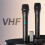 Microfone sem fio profissional de mão com 2 canais VHF para festas e karaokê. 4