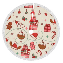 Jupe de sapin de Noël « Joyeux Noël » de 122 cm (48 pouces), tapis de sapin pour les fêtes d'hiver, jupe de sapin pour décorations de Noël