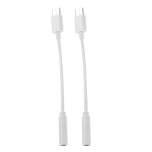 2 phíosa Cuibheoir Fuaime Cineál C go 3.5mm Soláthar Cábla Cuibheoir Cluasán Cineál-C