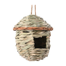 WRXMIJNHGSA Kamerdecoratie, Vogelhuisje van stro, nestkastje, hangend vogelhuisje, decoratie voor huis en tuin