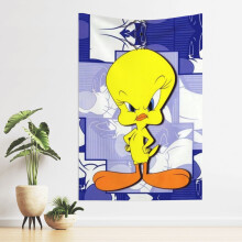 Tweetybird gobelin hálószoba esztétikus fali dekoráció színes gobelinek vicces anime művészeti plakát nappaliba kollégiumi lakberendezés