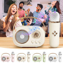 Staron Mini Karaoke Machine (zielony) – przenośna śpiewająca zabawka Bluetooth z zestawem mikrofonów, kompatybilna z dziećmi i dorosłymi