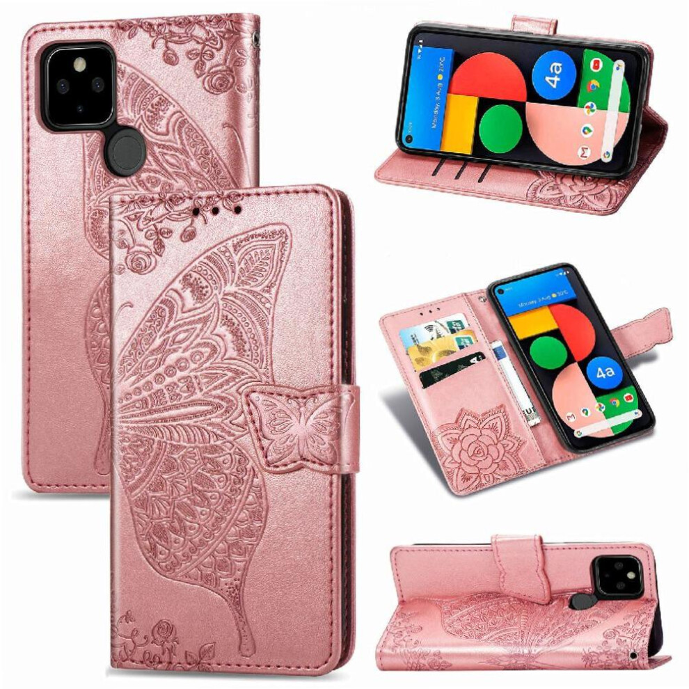 Case For Google Pixel 5 Wallet Wing Business Multi-Color Butterfly 9773935652163