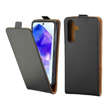 Függőleges flip tok Samsung Galaxy A55 készülékhez, kompatibilis védőtokkal, üzleti stílusú, kártyatartós TPU bőrrel
