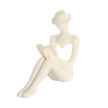 Statues de penseurs modernes pour la décoration du salon, sculpture beige représentant un penseur, décoration d'étagère, statue abstraite