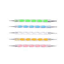 Professional Nail Art Dotting Tool Set 5pcs Double Ended Stainless Steel Tips Acrylic Handles