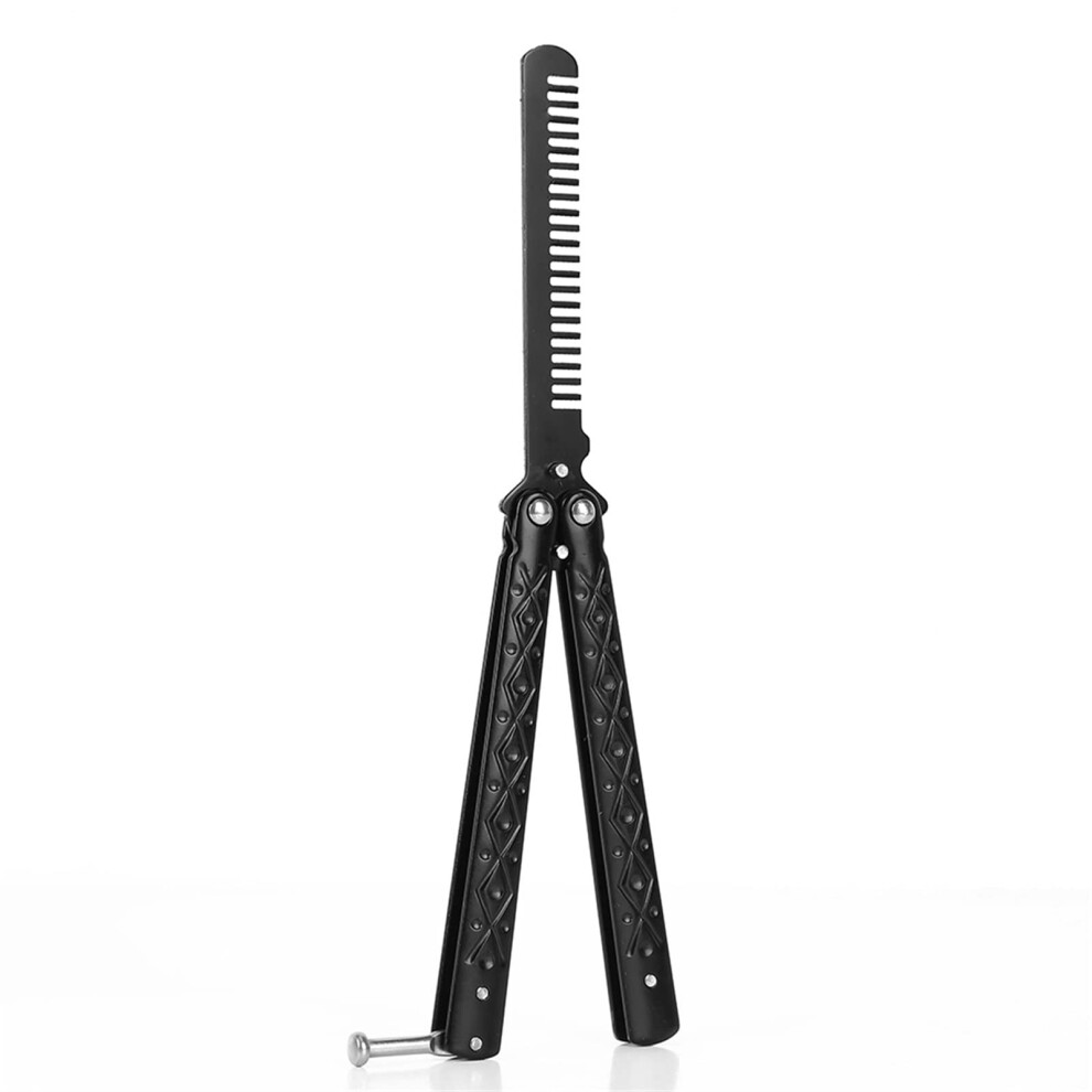 Butterfly Comb Stainless Steel Folding Hair Comb with Foldable Design for Travel and Hairdressing