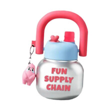 (18cmx11cm, Silver Pink) Kid Water Bottle 680ml Water Drinking Bottle for Running Exercise Boys Girls Blue White