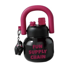 (18cmx11cm, Black Red) Kid Water Bottle 680ml Water Drinking Bottle for Running Exercise Boys Girls Blue White