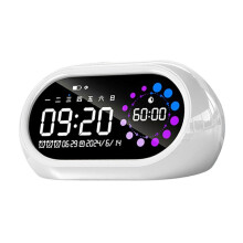 (14.5cmx8.6cmx7.5cm, White) Digital Alarm Clock Decoration Ornament Tabletop Clock for Indoor Home White