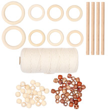 1Ensemble Kit Corde Coton Naturel DIY Décor Bois Khaki
