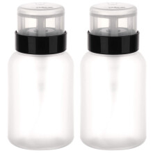 Pack of 2 Lockable Pump Dispenser Bottles 200ml for Alcohol, Acetone, Nail Polish Remover