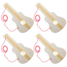 8 Pcs Unfinished Wooden Guitar Toys For Kids Diy Crafts