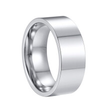 2Pcs Silver Stainless Steel Finger Rings DIY Unisex Rings for Wedding