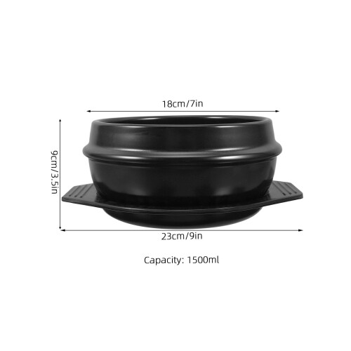 2Pcs Ceramic Stew Pot Black Kitchen Pot Energy Saving Cooking 1