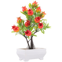 3Pcs Lifelike Potted Artificial Pomegranate Tree Desktop Decor
