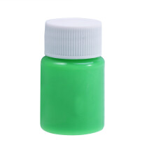 bottle of green glow in the dark fluorescent paint pigment 20g