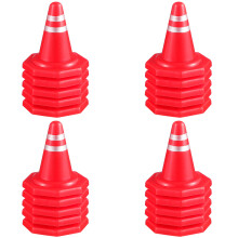 3 Count Road Signs Small Toy Construction Cones Mini Plastic Traffic