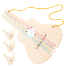 4 Sets Diy Unfinished Wooden Guitar Blanks For Kids