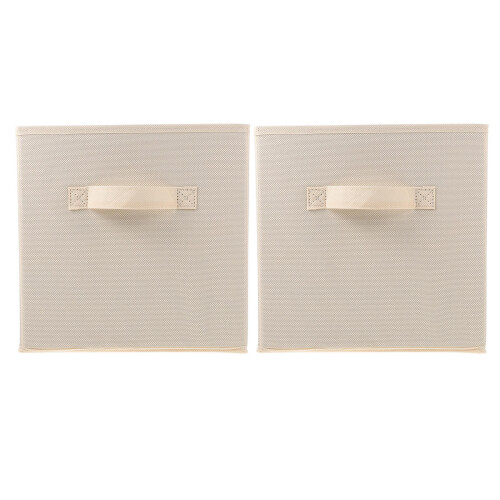 2 Pcs Fabric Storage Box Folding Holder Wardrobe Sundries Organizer