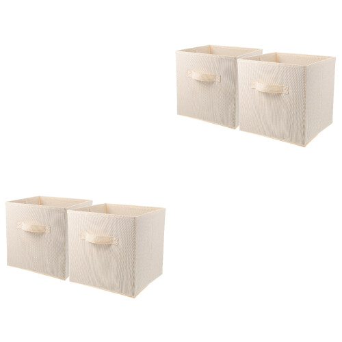 2 Pcs Fabric Storage Box Folding Holder Wardrobe Sundries Organizer 2