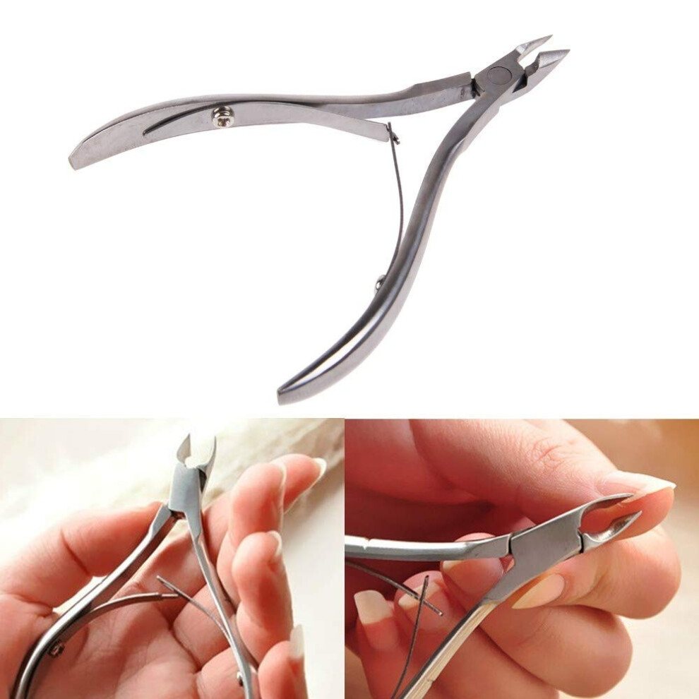 Stainless Steel Cuticle Nipper with Double Spring for Precise Trimming of Dead Skin and Hangnails