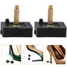4Pairs Square Heel Caps for High Heels Black PVC Shoe Repair Tips