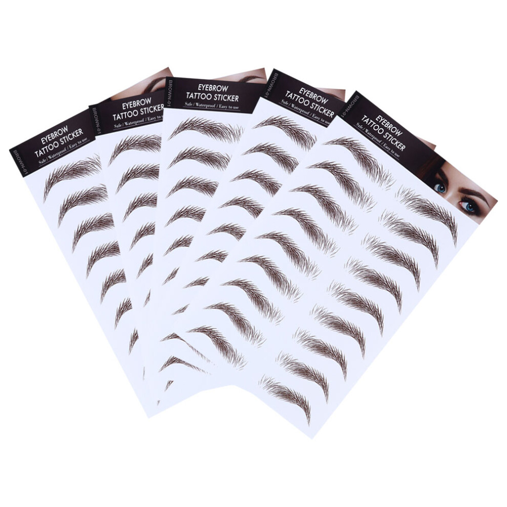 Happyyami 5Pcs 6D Bionic Eyebrow Transfer Makeup Stickers