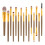 30Pcs Powder and Blush Brush Set Light Brown Bamboo Handle for Makeup 2