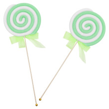 12Pcs Green Fake Lollipop Decorations Plastic Foam Photo Booth Props