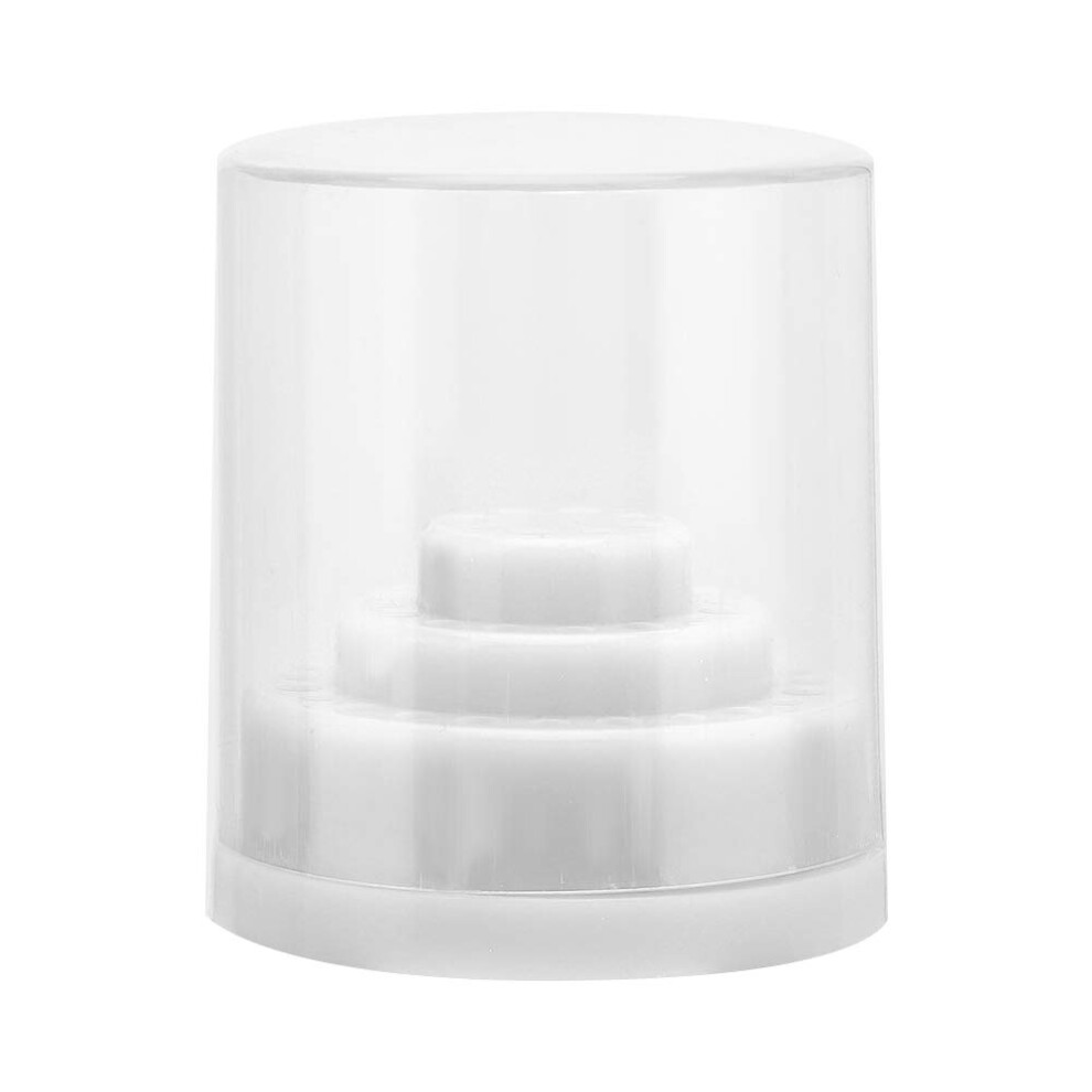 White 48 Slot Nail Drill Bit Holder With Clear Lid Organizer Case For Manicure Tools