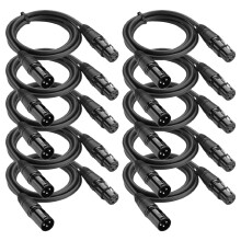 3 Count Dj Dmx Bin Signal Cable Work 20.00x15.00x2.00cm Black