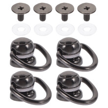 8Pcs Durable Black Zinc Alloy D Rings Rivet Kit for Purse Repair