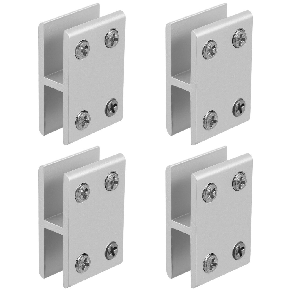 12Pcs Durable Aluminium Alloy Glass Shelf Mounting Brackets Silver 3623318257040