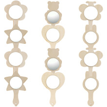 36 Pcs Unfinished Wooden Mirrors DIY Kids Painting Toy