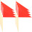 32Pcs Red Polyester Yard Flags with Bamboo Poles Durable Marker Flags 9