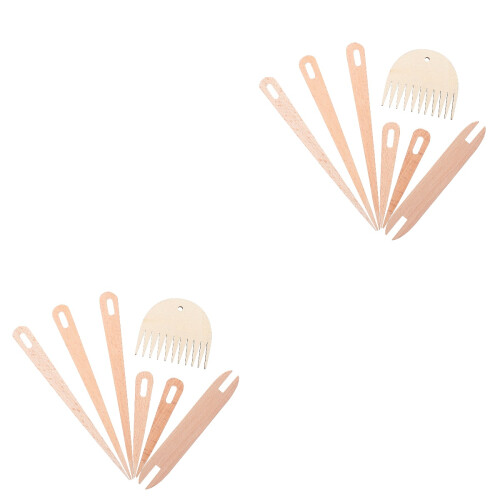 2 Sets Weaving Needle Kit Shape Accessories Handcrafts Shuttle Comb 2