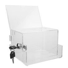 2Pcs Versatile Acrylic Lock Box for Tips Donation Raffle and Voting