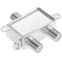3Pcs Coaxial Cable Splitter Silver 2-Way for TV Satellite Audio Video
