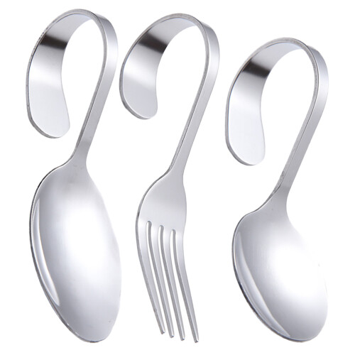 12 Pcs Curved Handle Spoons And Fork Set Stainless Steel 2