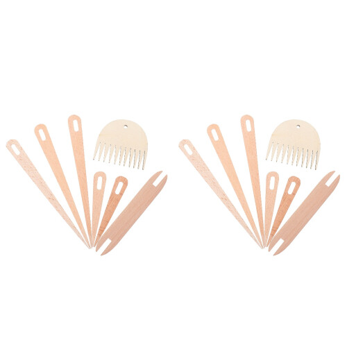 2 Sets Weaving Needle Kit Shape Accessories Handcrafts Shuttle Comb 1